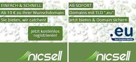 nicsell .eu Domains Banner